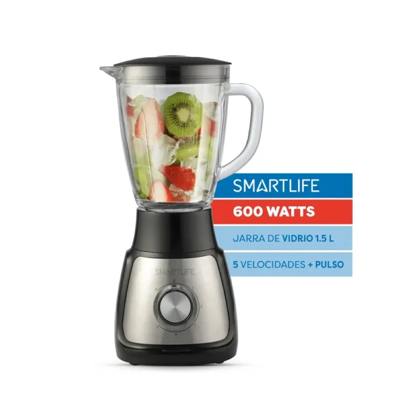 LICUADORA SMARTLIFE SL-BL1055PN 600w 1.50trs JARRA VIDRIO