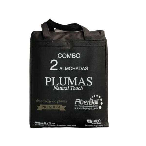 ALMOHADA FIBERBALL PACK X 2 NATURAL TOCH 70X50 PLUMA