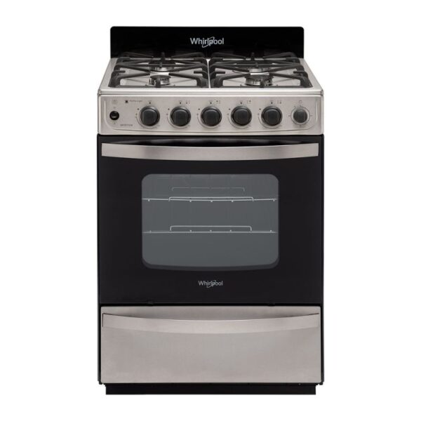 COCINA WHIRLPOOL WFX57DI 56cm INOX REJA FUNDICION LUZ ENCENDIDO