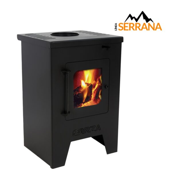 ESTUFA FORZA SERRANA 10500K 080-100m  455x455x680m BOCA 250x325 DOBLE COMBUST 6"