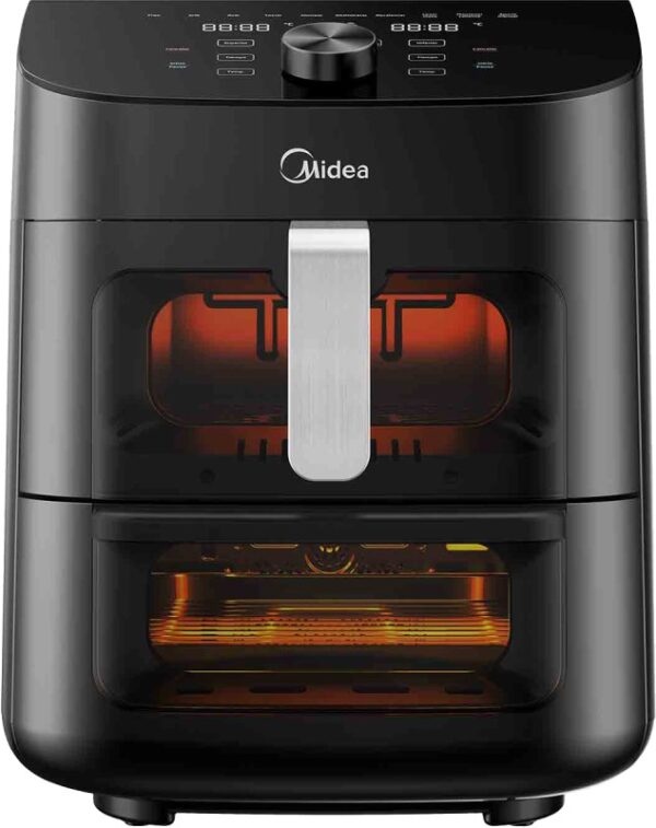 FREIDORA MIDEA AF-D211BAR1 SIN ACEITE 11l 2 ZONAS DIGITAL