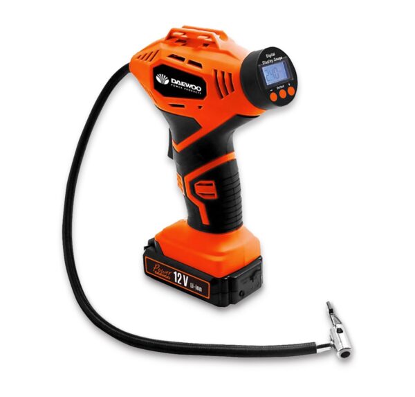 INFLADOR DAEWOO DWCI155 INALAMBRICO A BATERIA 1500mAh 120psi/8.4 bar 12v