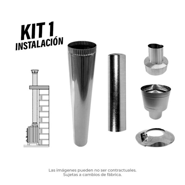 ESTUFA FORZA KIT Nro1 INSTALACION RECTA 6" 4x1mt ACERO