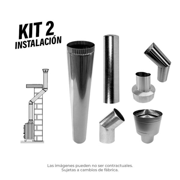 ESTUFA FORZA KIT Nro2 INSTALACION CURVA 6" 3x1mt ACERO