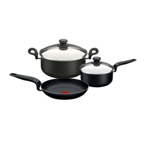 BATERIA T-FAL 5 PIEZAS PRACTIKA T701SET3 SARTEN 24 CAC 20 OLLA 24 2 TAPA VIDRIO