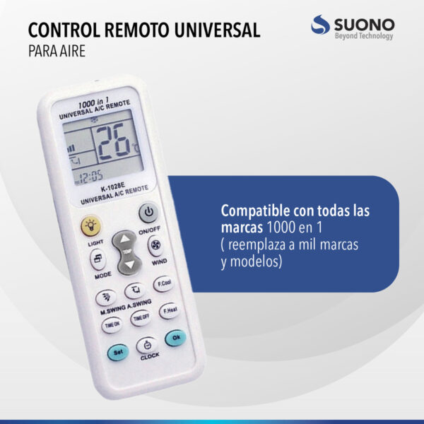 CONTROL REMOTO UNIVERSAL SUONO AIRE ACONDICIONADO HOG0031