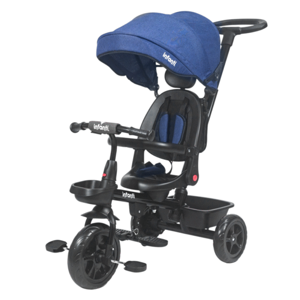 TRICICLO INFANTI JY-T07B AZUL BARRAL-CAPOTA