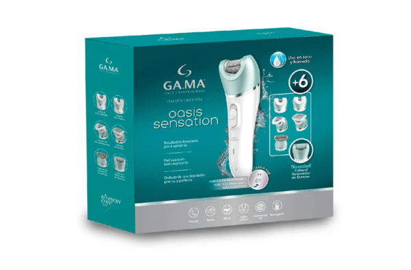 DEPILADORA GA.MA OASIS SENSATION USB +6 ACCESORIOS CARGA USB SECO Y HUMEDO
