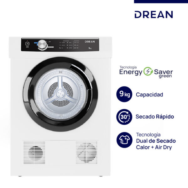 SECARROPAS DREAN SED090VBCL0 9kg CALOR BLANCO 83x60x58.5