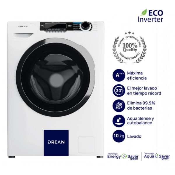 LAVARROPA DREAN ECOINVERTER 10KG LFDR1012SB0 1200RPM 15P Energy Save85.5x59.5x65