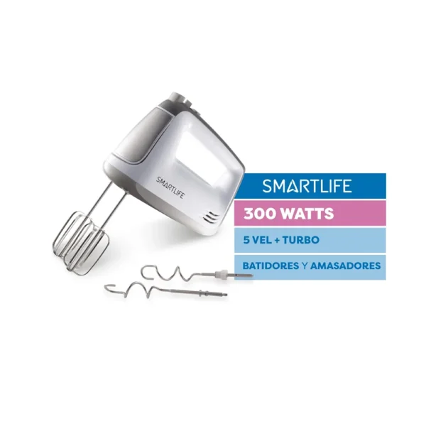 BATIDORA SMARTLIFE MANO SL-HM1035 300w 5 VEL+TURBO AMASADORES