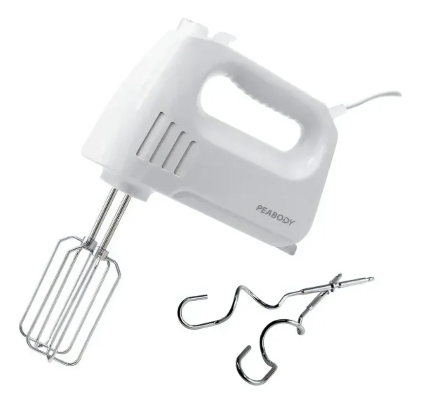 BATIDORA PEABODY PE-HMA550 DE MANO BLANCA 300w 4Vel TURBO BAT+AMASADOR