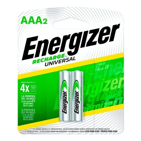 PILA Energizer AAA x2 RECARGABLE 700mAh HASTA 1500 RECARGAS