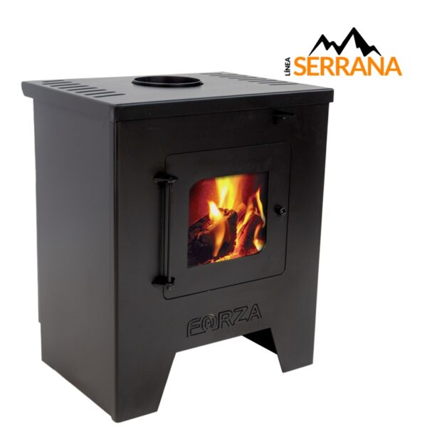 ESTUFA FORZA SERRANA 13500K 100-120m  580x455x680 BOCA 250x325 DOBLE COMBUST 6"