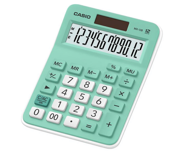 CALCULADORA CASIO MX-12B-GN VERDE 12 DIGITOS SOLAR