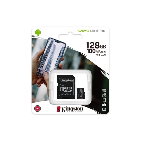 MEMORIA MICRO SD 128GB KINGSTON SDCS/128GB CAMVAS SELECT PLUS 100MB/s