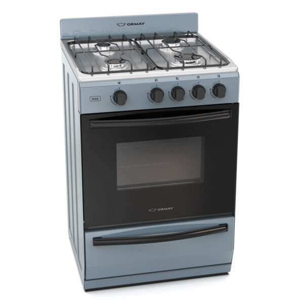 COCINA ORMAY INOX MULTIGAS V/SEG 57.5cm 4 HORN HORNO AUTOLIMPIANTE CRISTAL ESPEJ - Imagen 2