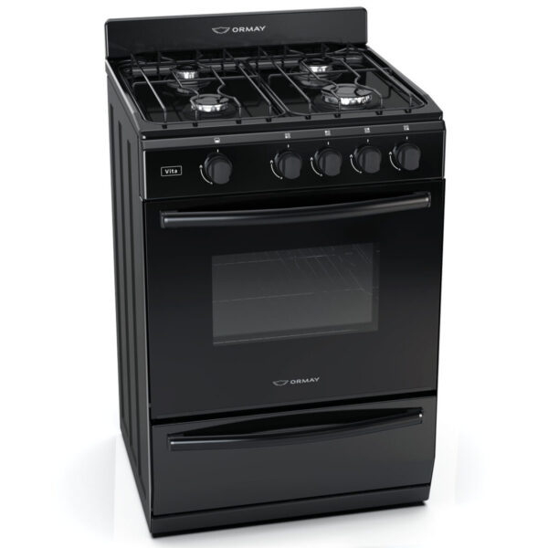 COCINA ORMAY VITA NEGRO 56cm Easy to Clean A+ MULTIGAS - Imagen 2