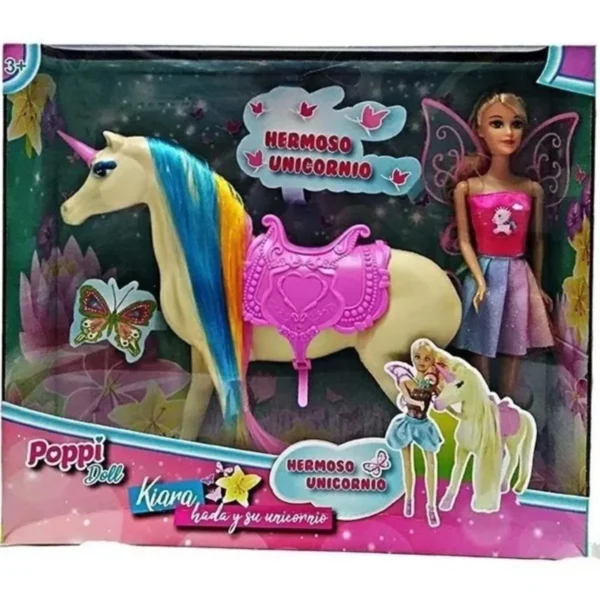 MUÑECA POPPI DOLL KIARA HADA Y SU UNICORNIO +3 B145