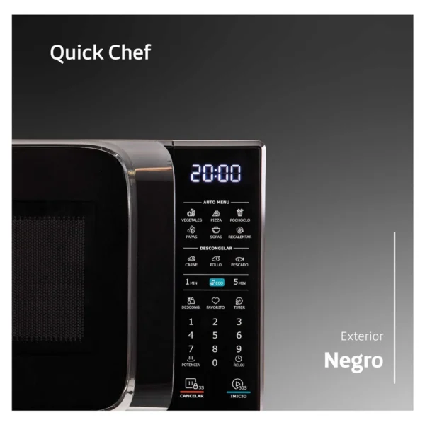 MICROONDA BGH B120DN20 20L NEGRO 700W DIGITAL ECO 25,9x44x33,7 cm - Imagen 3