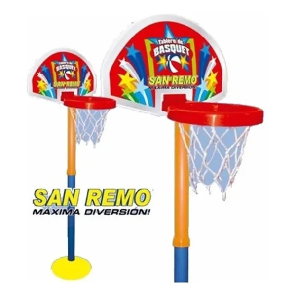 TABLERO BASQUET SAN REMO C/PIE PLASTICO ARO Y RED 132375 - Imagen 2