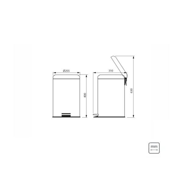 CESTO TRAMONTINA A INOX C/PEDAL 12 LITROS 94538/112 - Imagen 2