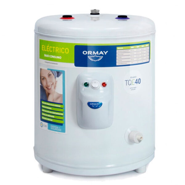 TERMOTANQUE ORMAY TQE40 LTS ELEC CONEXION DUAL Diámetro: 42,50 cm. Alto: 52,40 c