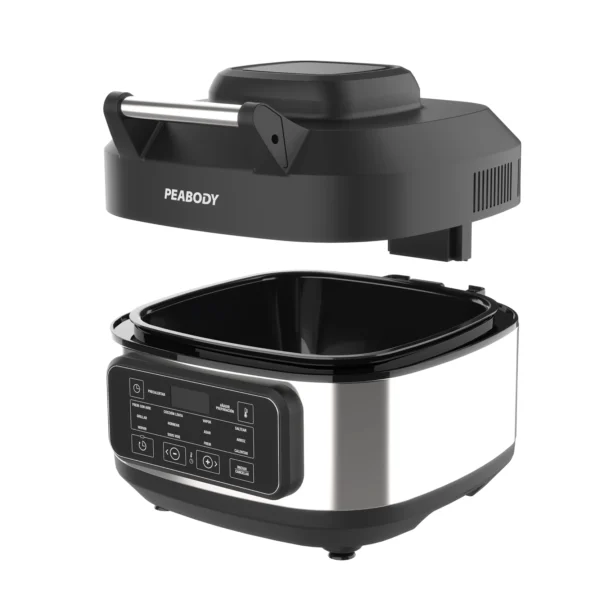 FREIDORA+OLLA PEABODY PE-AFM01N 12en1 SIN ACEITE DIGITAL CONV-GRILL 5.7l 1550w - Imagen 3