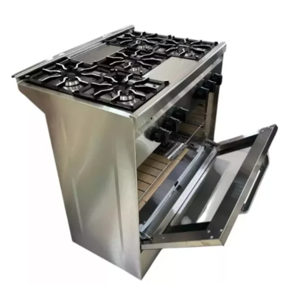 COCINA VALIGAS 800 ACERO VISOR REJA FUNDICION 80x62x87cm - Imagen 3