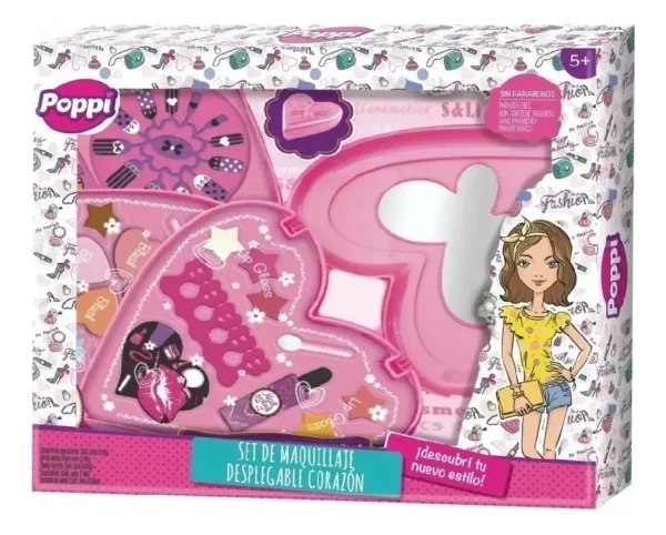 POPPI SET DE MAQUILLAJE DESPLEGABLE CORAZON +5años 5667 S21651
