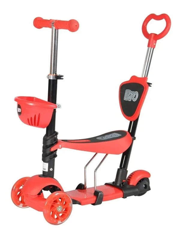MONOPATIN BIPO MP280 5en1 ASIENTO MANIJA 3 RUEDAS LUCES PLEGABLE