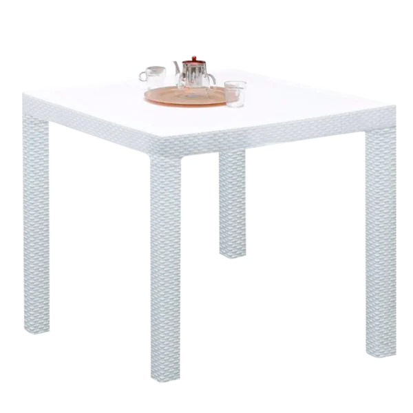 MESA VOSS2000 FIDJI BLANCO 90x90cm SIMIL RATAN
