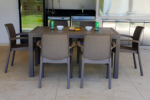 MESA VOSS2000 INDONESIA TAPA PLASTICA GRAFITO SIMIL RATAN - Imagen 2