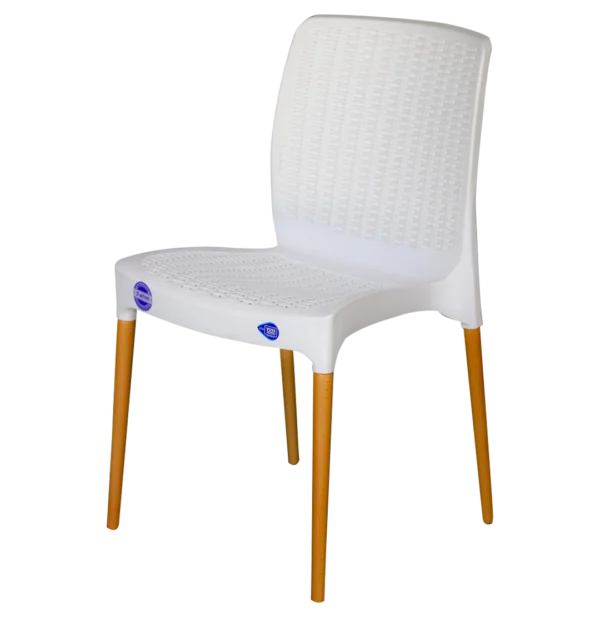 SILLA VOSS2000 INDIA BLANCA PATAS HAYA POLIPROPILENO 45x54.5x83 UV 135kg