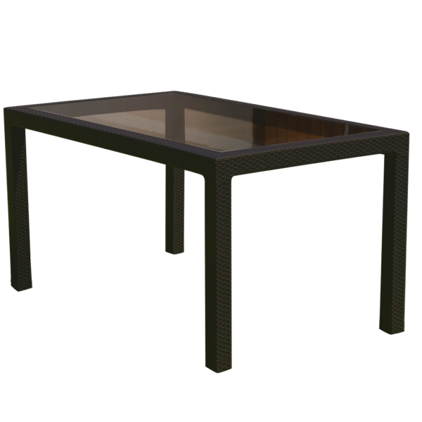 MESA VOSS2000 INDONESIA VIDRIO TEMPLADO GRAFITO 6MM SIMIL RATAN