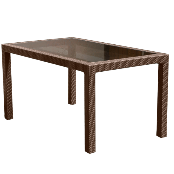 MESA VOSS2000 INDONESIA VIDRIO TEMPLADO MOKKA 6MM SIMIL RATAN