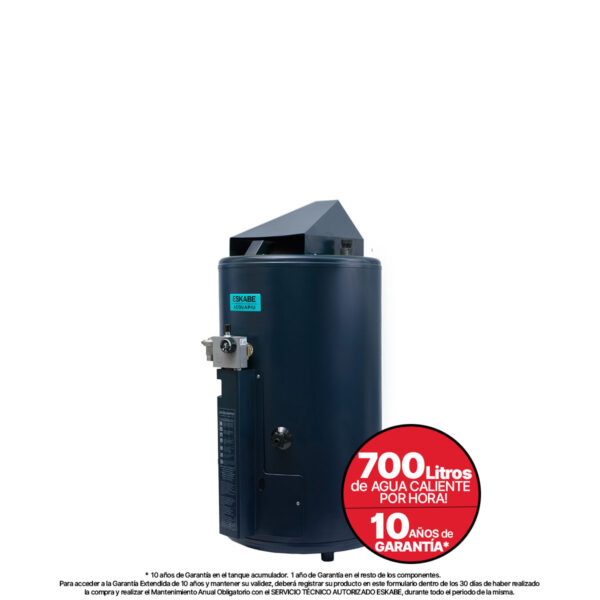 TERMOTANQUE ESKABE AQUAPIU H700SV Hybrid4 700lts/hs MULTIGAS SUP 4" 93x45cm - Imagen 2