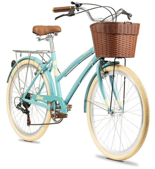 BIC. OLMO AMELIE PLUME 26" ALUMINIO 6V SHIMANO CANASTO PORTA PAQUETE