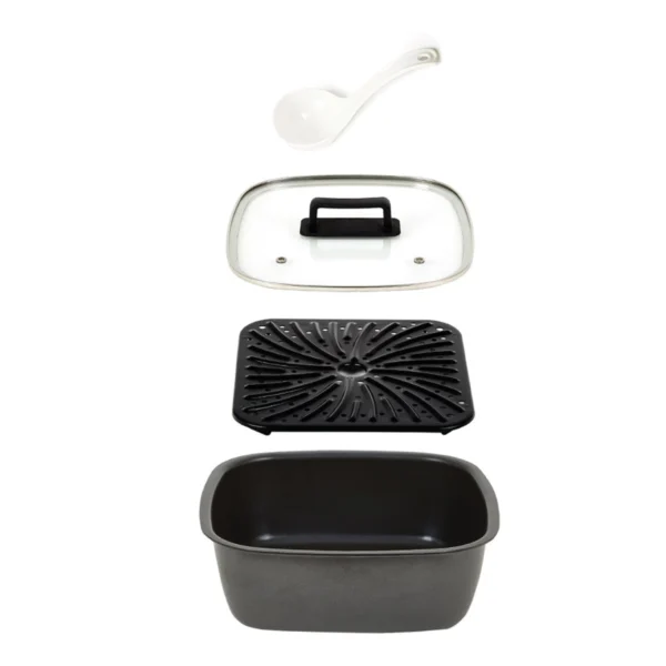 FREIDORA+OLLA PEABODY PE-AFM01N 12en1 SIN ACEITE DIGITAL CONV-GRILL 5.7l 1550w - Imagen 5