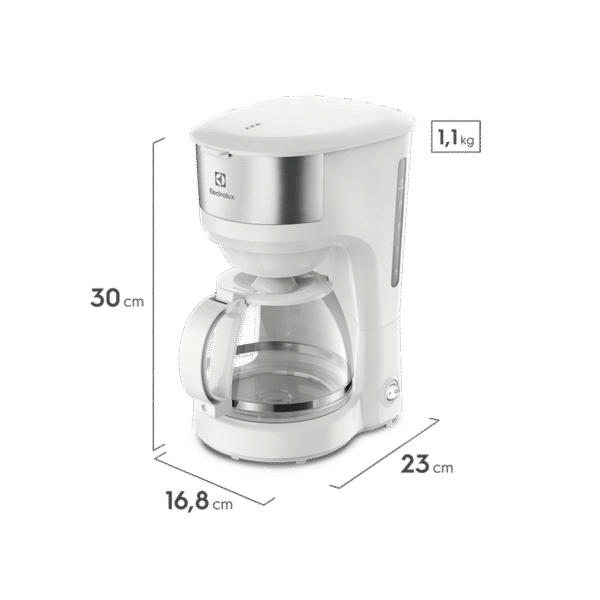 CAFETERA ELECTROLUX ECM21 BLANCA 1.25 ltrs FILTRO PERMANENTE - Imagen 3