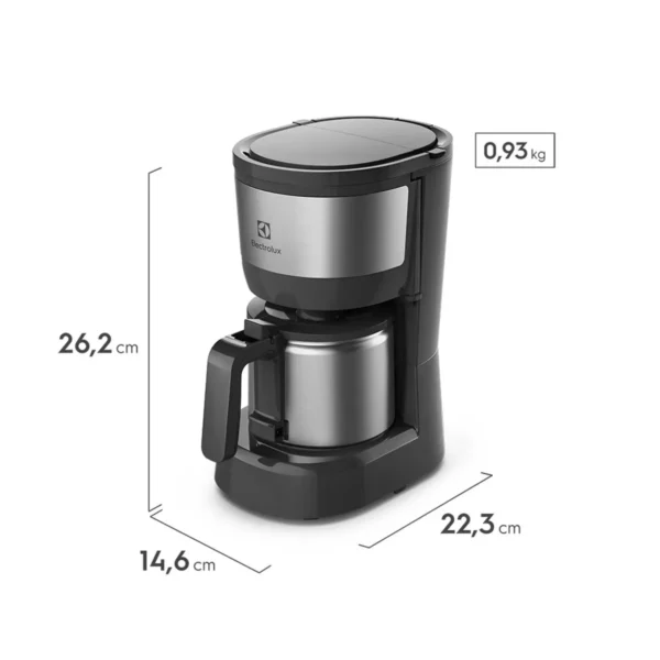 CAFETERA ELECTROLUX ECM12 INOX 0.60 ltrs JARRA ACERO FILTRO PERMANENTE - Imagen 4