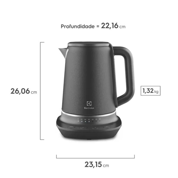 JARRA ELECTRICA ELECTROLUX EKP70 BLACK 1,7L DIGITAL CORTE MATE - Imagen 2