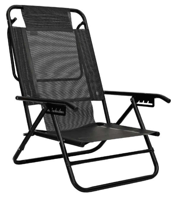REPOCAMA DESCANSAR ALUMINIO OVAL BLACK 5pos LONA COVERSOL