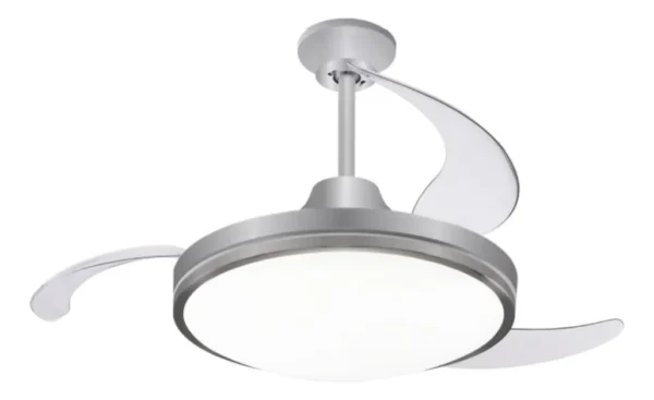 VENTILADOR PEABODY TECHO PE-VTRA420S SILVER RETACTIL 42" LUZ LED C/REMOTO 100w - Imagen 2