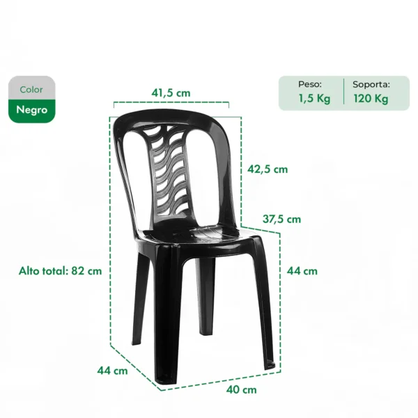 SILLA GARDENLIFE BISTRO NEGRA F850001 - Imagen 3