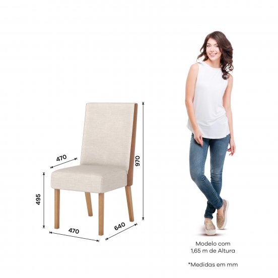 SILLA HENN ANNE SEC33-531 x2 LIN0/CORANO MADERA ASIENTO Y RESPALDO ESPUMA - Imagen 4