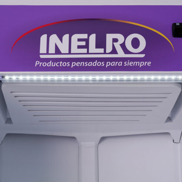 EXHIBIDORA VERTICAL INELRO MT-17  BLANCA 470L 2055x680x605 SIN CENEFA 5 ESTANTES - Imagen 3