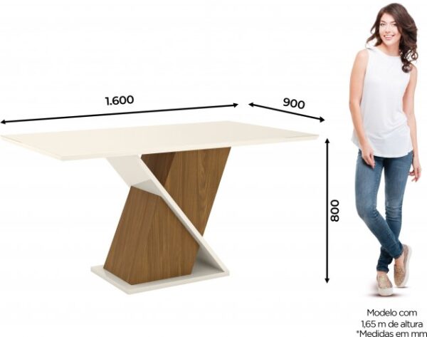 MESA HENN SOLUS SC28-127 BLANCA-ROBLE NATURAL 1.60 MDF 25 - Imagen 2