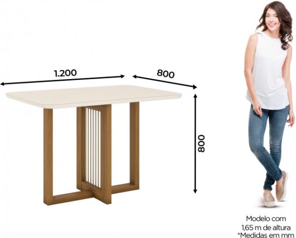 MESA HENN NATALI SC75-127 BLANCA-ROBLE NATURAL 1.20 - Imagen 3