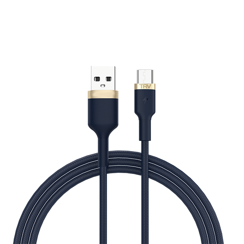 CABLE TRV USB A MICRO 3A CARGA RAPIDA 1mt CARCAZA METALICA CAB109